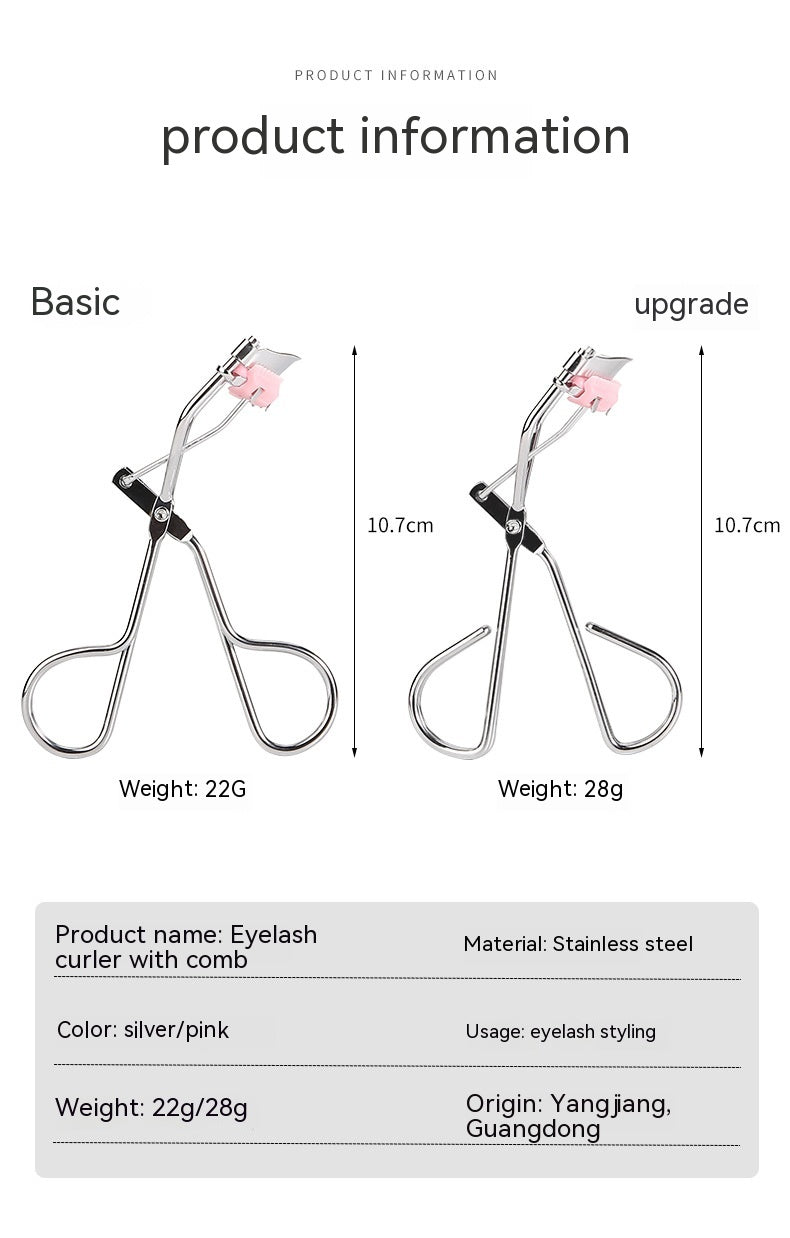 🧴 Natural Curling Eyelash Curler With Comb