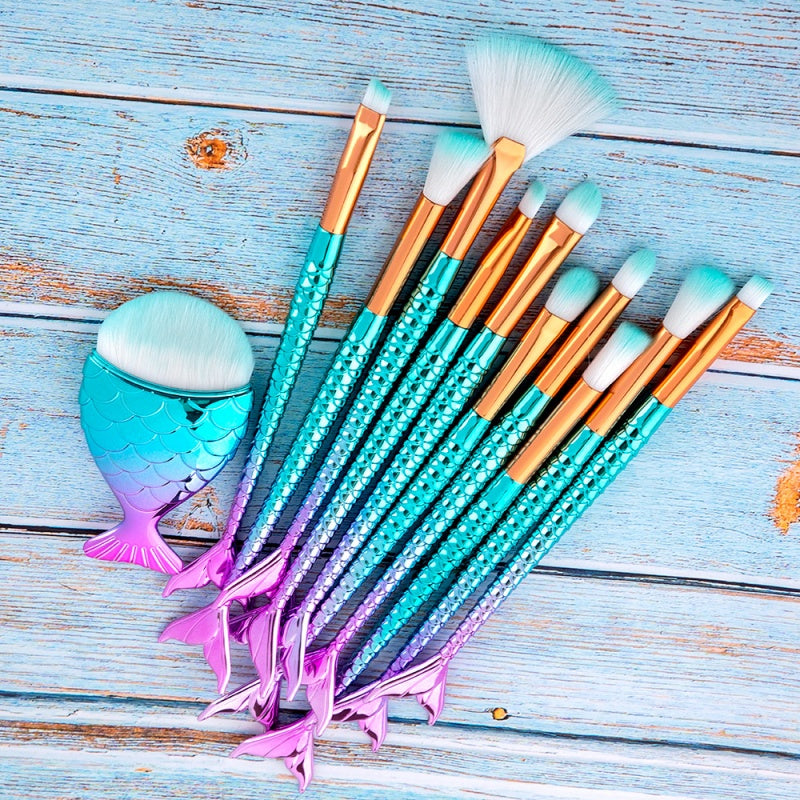 11PCS Mermaid Makeup Brush Set