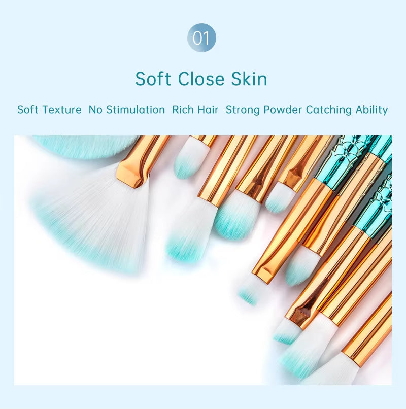 11PCS Mermaid Makeup Brush Set
